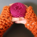 Cave Mitts (Persian orange) - yarn and pattern kit